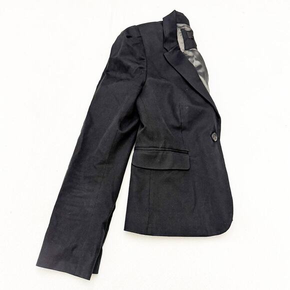 J. Crew Classic Black One-Button Blazer Cotton Blend Fully Lined Size 4 - Picture 1 of 6